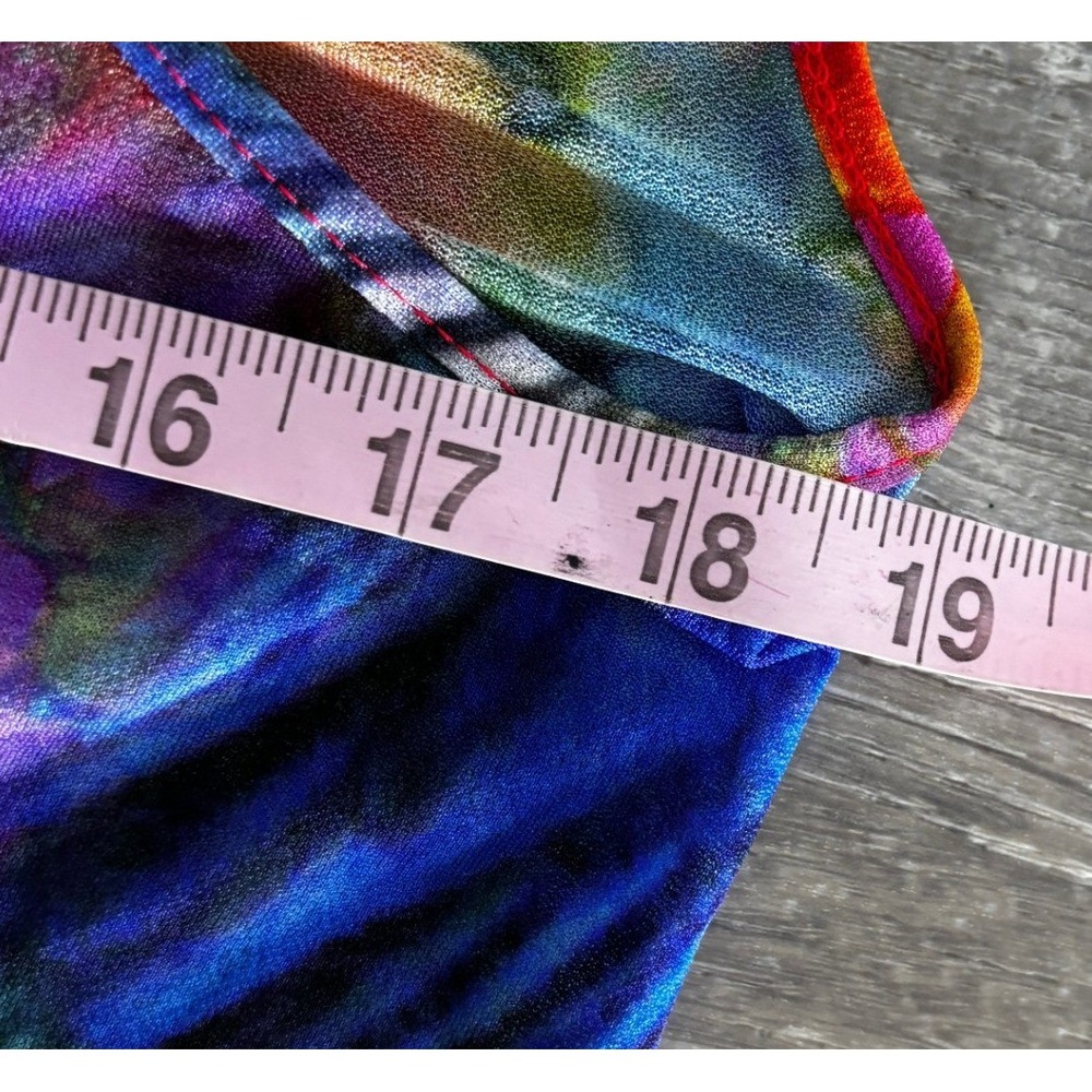 Luli Fama Womens Multicolor Tropical Print Open Back Mini Dress Swim Cover Up XS - Picture 6 of 8